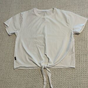 Blackmilk white tie front tee